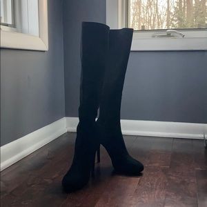 Black suede boots